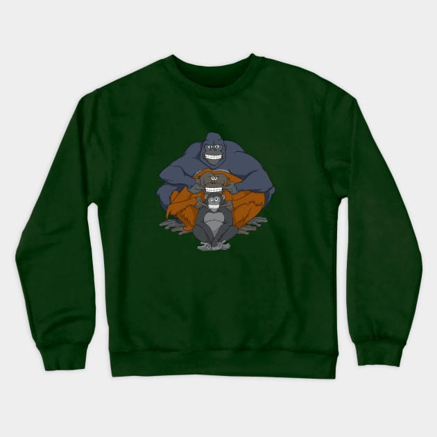 Great Grinning Apes Crewneck Sweatshirt by MajorWhoa